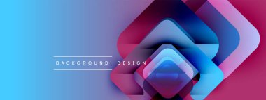 Soyut geometrik şekiller örtüşür, canlı bir değişim etkisi yaratır. Mor renge mavi geçişler, orta bölgeye baskın olan morumsu renkler. Modern tasarım.