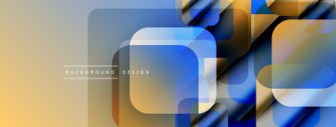 Soyut geometrik şekiller çakışıyor. Mavi, altın renkleri modern tasarım yaratır. Minimalist tarz, temiz çizgiler görsel ilgi gösterir.
