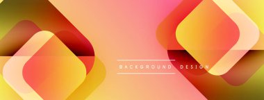 Soyut geometrik şekiller örtüşür ve sıcak bir değişim etkisi yaratır. Şeftali, turuncu, kahverengi renkler kompozisyona hakim. Metin arkaplan tasarımı okur.