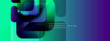 Soyut geometrik şekiller örtüşür, canlı bir değişim etkisi yaratır. Modern tasarım arka planlar, pankartlar, sunumlar için uygun.