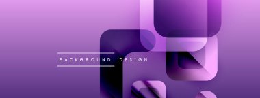 Soyut mor arkaplan. Üst üste binen şekiller dinamik görsel efekt yaratır. Modern tasarım elementleri parlak estetik sunar.