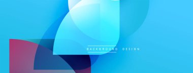 Soyut arkaplan özellikleri üst üste binen şekiller, canlı maviler, morlar. Modern tasarım elementleri dinamik görsel doku oluşturur.