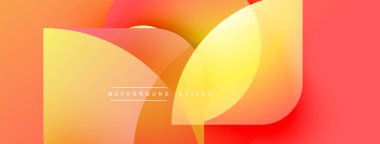 Soyut, enerjik bir arkaplan. Üst üste binen şekiller sıcak renk değişimleri yaratır. Modern tasarım elementleri akıcılık, enerji ve yenilik önerir.