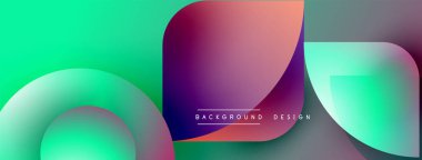 Soyut, enerjik şekiller çakışıyor. Renkler karışıyor, modern tasarım yaratıyor. Turkuaz, pembe, mor renkler baskın kompozisyon.