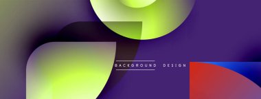 Soyut renkli şekiller çakışıyor. Gradyan renkler harmanlanarak, dinamik görsel efekt yaratır. Modern tasarım ögeleri pürüzsüz geçişler sunar.