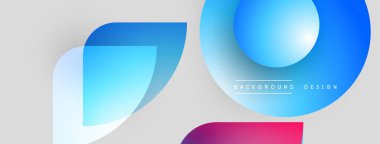 Soyut şekiller örtüşüyor, canlı gradyanlar yaratıyor. Işık arkaplanı renkli tasarım unsurlarını geliştirir. Modern estetik, basit kompozisyon.