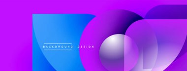 Soyut enerjik tasarım. Üst üste binen daireler dinamik değişim etkisi yaratır. Mor, mavi renkler kompozisyona hakim. Modern estetik.