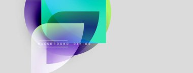 Soyut renkli şekiller gri arka planla örtüşüyor. Modern tasarım elementleri dinamik görsel kompozisyon oluşturur. Pürüzsüz gradyanlar estetik cazibeyi artırır.