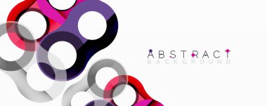 Modern soyut tasarım. Üst üste binen daireler dinamik görsel efekt yaratır. Beyaz arkaplan canlı renkleri, pürüzsüz eğimleri arttırır.
