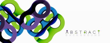 Parlak renkli soyut tasarım. Birbirine kenetlenmiş şekiller dinamik görsel efektler yaratır. Arkaplanlar için modern grafik ögesi.