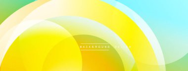 Soyut, enerjik bir arkaplan. Üst üste binen daireler pürüzsüz eğimler yaratır, sarı yeşil ve mavi aksanlarla egemen olur. Modern tasarım ögesi.