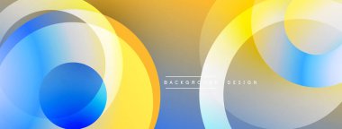 Soyut tasarım özellikleri üst üste binen daireler, canlı renkler. Gradyan karışımları modern, dinamik görsel efekt yaratır. Düz geçişler, yumuşak renkler..