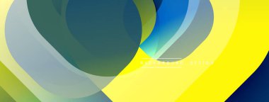 Soyut akışkan şekiller, canlı renklerin karışımı. Sarı baskın, mavi, yeşil mevcut. Modern tasarım, pürüzsüz gradyanlar dinamik görsel efekt yaratır.