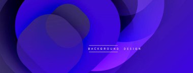 Soyut mor gradyanlar üst üste binen daireler oluşturur. Modern tasarım akıcılık, derinlik ve görsel ilgiyi çağrıştırıyor. Minimum metin arkaplan tasarımı okur.