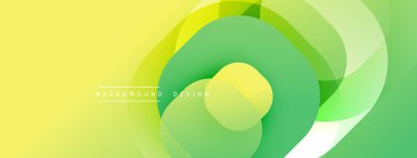 Soyut gradyan tasarımı. Sarı, yeşil renkler düzgün bir şekilde harmanlanır. Dairesel katmanlar dinamik görsel akış yaratır. Modern estetik.