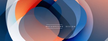 Soyut tasarım özellikleri üst üste biniyor. Renkler arasında mavi, turuncu, gri, kırmızı var. Modern estetik, arka planlar için uygun.