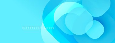 Soyut mavi arkaplan. Üst üste binen daireler dinamik ve modern görsel efektler yaratır. Dereceli gölgeler derinlik ve doku sunar. Minimalist tasarım.