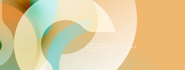 Soyut geometrik şekiller çakışıyor. Yumuşak renkler modern arkaplan yaratır. Yumuşak eğimli, zarif kompozisyonu olan minimalist tasarım..