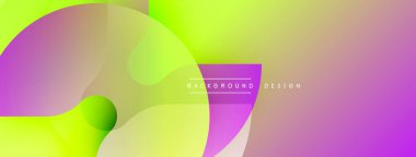 Soyut gradyanlar harmanlanarak, dinamik görsel akış yaratır. Çemberler kesişiyor, canlı renk geçişleri oluşuyor. Modern tasarım ögesi.