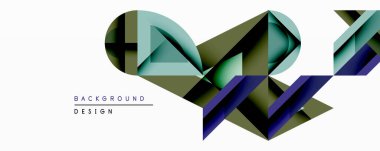 Soyut geometrik şekiller dinamik arkaplan yaratır. Üst üste binen üçgenler akış kalıpları oluşturur, zeytin, deniz mavisi ve deniz mavisi tonlarını kullanır. Modern tasarım hareketi çağrıştırıyor, derinliği.