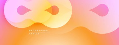 Soyut sıvı şekiller, sıcak renk paleti. Yumuşak gradyanlar dinamik arkaplan tasarımı yaratır. Modern estetik, pürüzsüz geçişler.