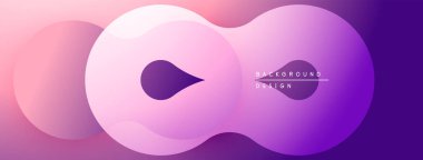 Soyut şekiller harmanlanır, yumuşak eğimler yaratır. Mor, pembe renkler kompozisyona hakim. Minimalist tasarım akıcılığı ve modernliği çağrıştırıyor.