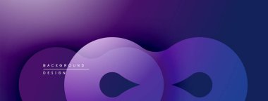 Soyut mor arkaplan. Üst üste binen yuvarlak şekiller modern tasarım yaratır. Gradyan etkisi derinlik ve görsel ilgi ekler..