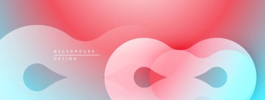 Soyut akışkan şekiller, değişken renkler. Yumuşak kıvrımlar dinamik görsel efekt yaratır. Arka planlar için modern tasarım ögesi.