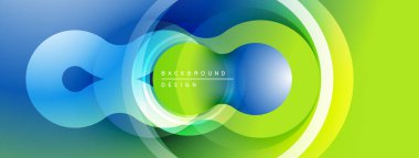 Soyut tasarım dalgalı şekiller, canlı mavi, yeşil renkler içerir. Modern kompozisyon dinamik görsel efekt yaratır.