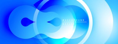 Soyut mavi tasarım akışkan şekiller, gradyanlar içerir. Modern kompozisyon dinamik görsel efekt yaratır. Yumuşak kıvrımlar hareketi, enerjiyi gösterir.