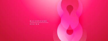 Soyut pembe arka plan. Üst üste binen daireler modern tasarım yaratıyor. Gradyan derinlik ekler, görsel ilgi. Basit, zarif..