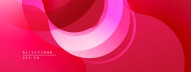 Soyut akışkan şekiller, canlı pembeler, kırmızılar modern arka plan yaratır. Yumuşak eğimler hareketi, derinliği gösterir. Minimalist tasarım.