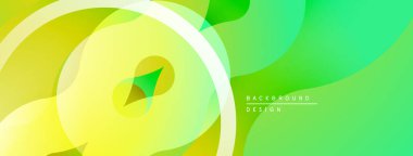 Soyut sıvı şekilleri, canlı yeşil sarı gradyanlar. Modern tasarım, düz kıvrımlar, dinamik kompozisyon. Minimalist estetik, temiz çizgiler..