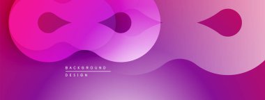 Soyut mor tasarım. Üst üste binen şekiller dinamik akış yaratır, modern estetik. Yumuşak eğimler, zarif kompozisyon.