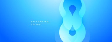 Parlak mavi eğimli arka plan. Soyut şekiller akıcı tasarım yaratır. Minimalist estetik, modern his. Temiz bileşim, dijital kullanım için uygun.