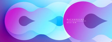 Soyut sıvı şekilleri canlı mavileri, morları harmanlıyor. Gradyan renkler dinamik bileşim yaratır. Arka planlar için modern tasarım ögesi.