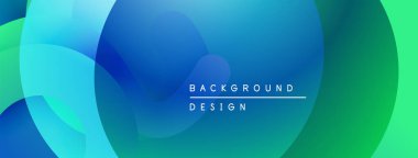 Soyut sıvı şekilleri, canlı maviler, yeşiller pürüzsüz bir arkaplan oluşturur. Dijital projeler için modern tasarım ögesi.