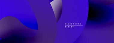 Soyut akışkan şekiller, derin maviler, morlar modern arka plan yaratır. Gradyan etkisi derinlik ve görsel ilgi ekler..