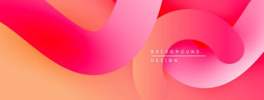 Soyut değişim dalgaları, pembeler, portakallar. Pürüzsüz akış şekilleri modern arkaplan tasarımı yaratır. Minimalist estetik, canlı renkler.