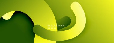 Soyut katmanlı tasarım. Pürüzsüz kıvrımlar canlı yeşil renkler kullanarak derinlik yaratır. Modern estetik, arka planlar için uygun.