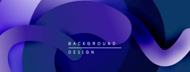 Soyut sıvı şekiller, canlı mor renkler, modern tasarım. Arkaplan özellikleri üst üste binen katmanlar, düz eğimler, dinamik bileşim.