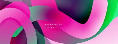 Soyut sıvı şekiller, canlı renklerin karışımı. Modern tasarım, pürüzsüz eğimler dinamik kompozisyon yaratır. Arkaplan akış çizgileri.