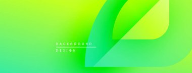 Soyut yeşil eğimli arkaplan. Üst üste binen şekiller dinamik görsel efekt yaratır. Çeşitli projeler için modern tasarım ögesi.