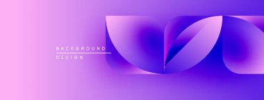 Soyut mor tasarım. Kademeli katmanlar akışkan şekiller yaratıyor, modern estetik. Metin arka plan tasarımı okur. Minimalist kompozisyon.