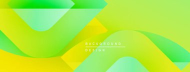 Soyut eğim arkaplanı. Sarı, yeşil renkler düzgün bir şekilde harmanlanır. Modern tasarım elementleri dinamik görsel akış yaratır. Basit metin örtüsü mevcut.
