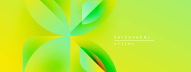 Soyut çiçek tasarımı. Parlak sarı, yeşil renkler düzgün bir şekilde harmanlanır. Modern, dinamik kompozisyon görsel ilgi yaratır. Minimalist metin mevcut.