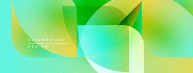 Soyut renkli arkaplan. Üst üste binen şekiller canlı değişimler, pürüzsüz geçişler yaratır. Modern tasarım elementleri taze estetik sunar.