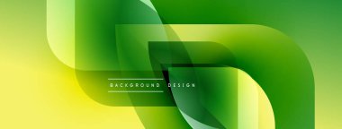 Soyut sıvı şekilleri örtüşür, parlak yeşil, sarı bir eğim yaratır. Modern tasarım hareketi, enerjiyi, tazeliği öneriyor. Mevcut en küçük metin.