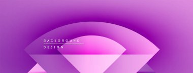 Soyut mor eğimli arkaplan. Geometrik şekiller, dinamik görsel efekt oluşturur. Modern tasarım elemanları.
