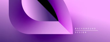 Soyut mor eğimli arkaplan. Üst üste binen şekiller dinamik görsel efekt yaratır. Dijital projeler için uygun minimalist tasarım.